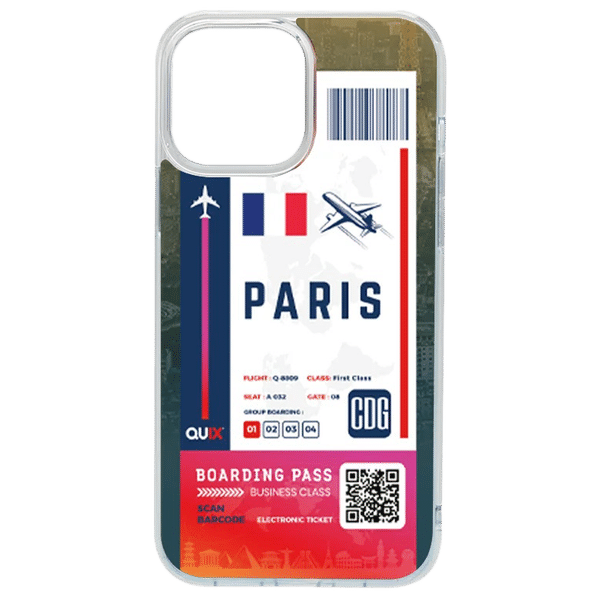 Buy QUIX Paris Boarding Pass Soft TPU Back Cover for Apple iPhone